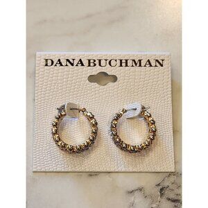 Dana Buchman Gold-Tone Crystal-Embellished Hoop Earrings